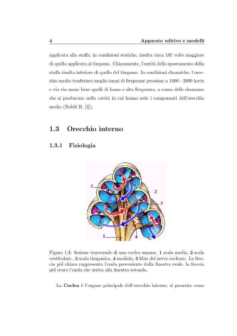 Anteprima della tesi: Modelli lineari e non lineari di partizione cocleare: loro realizzazione con filtri ad onda, Pagina 6