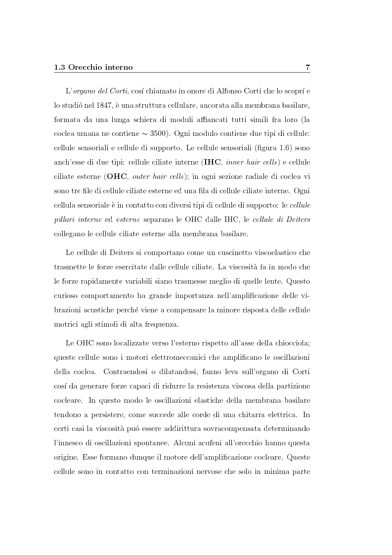 Anteprima della tesi: Modelli lineari e non lineari di partizione cocleare: loro realizzazione con filtri ad onda, Pagina 9
