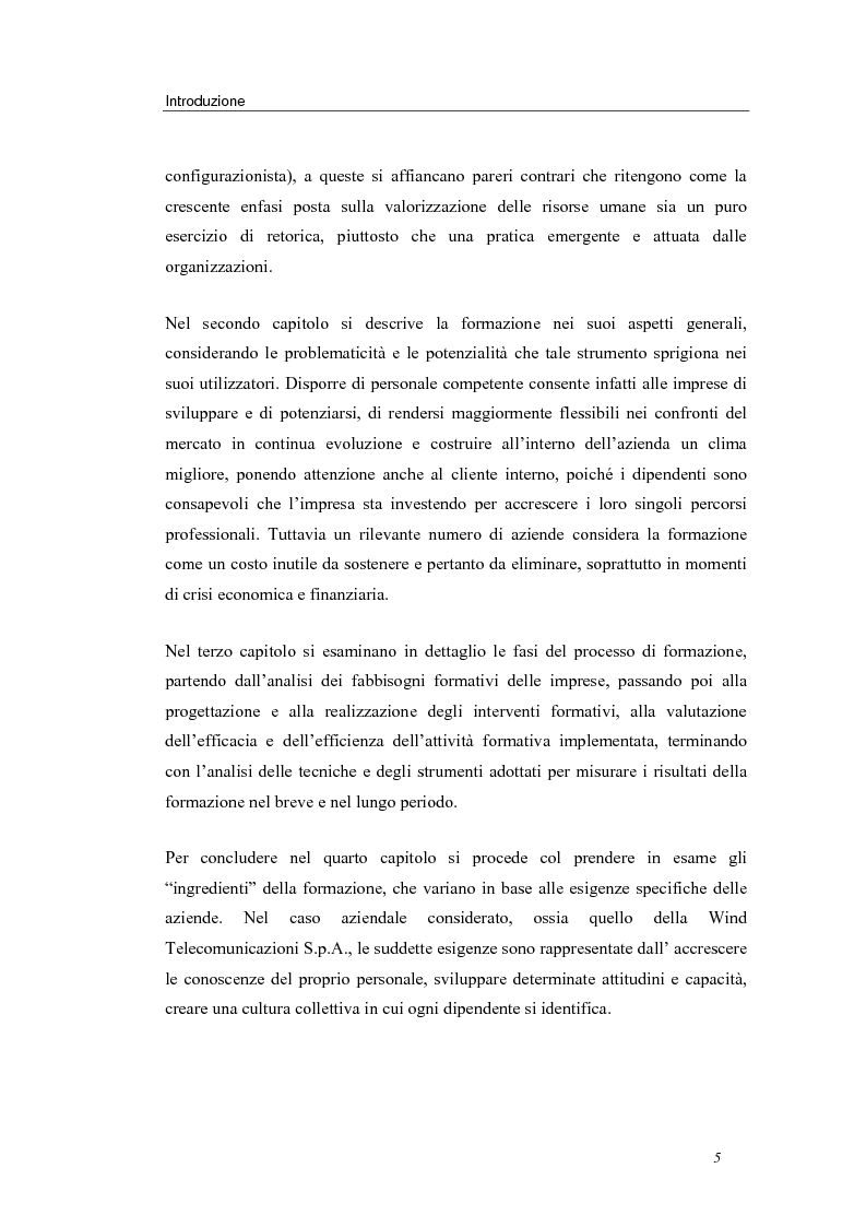 Anteprima della tesi: Investire in risorse umane: il ruolo della formazione - Il caso Wind, Pagina 2