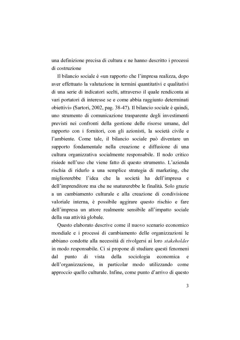 Anteprima della tesi: Il bilancio sociale. Processi di integrazione lavorativa e costruzione della cultura organizzativa, Pagina 3