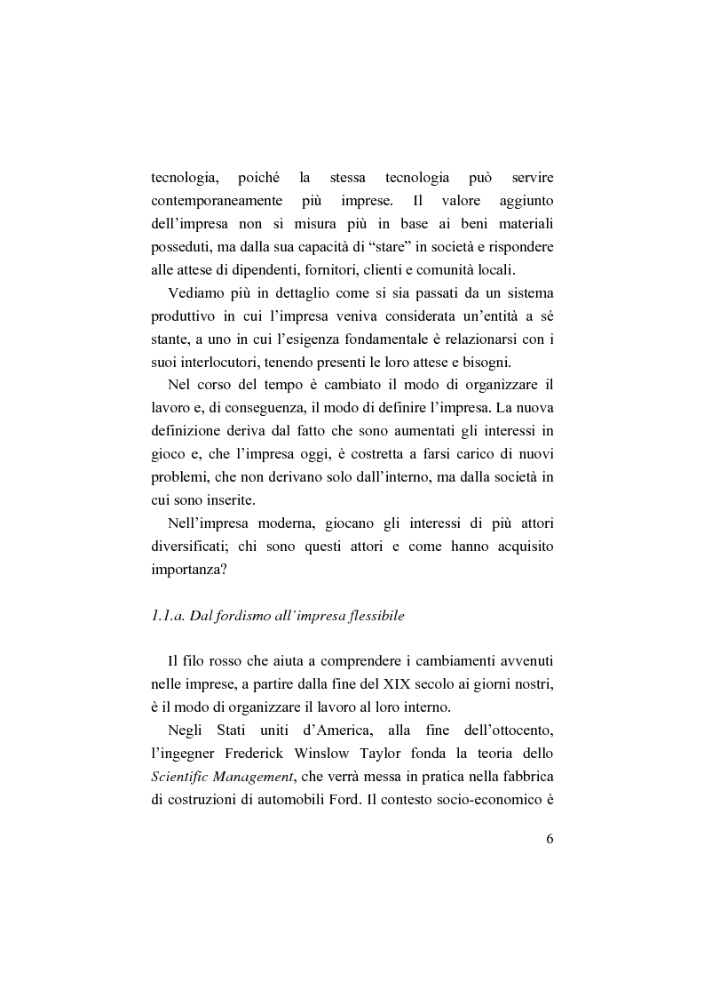 Anteprima della tesi: Il bilancio sociale. Processi di integrazione lavorativa e costruzione della cultura organizzativa, Pagina 6