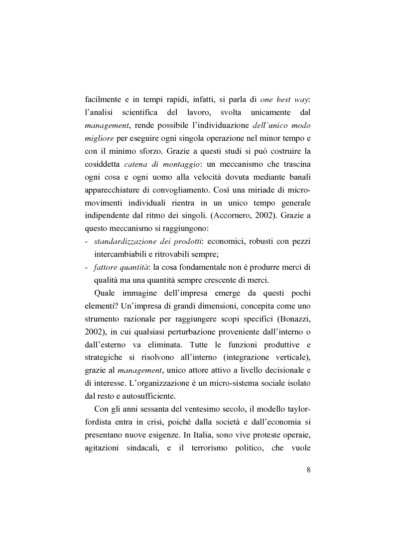 Anteprima della tesi: Il bilancio sociale. Processi di integrazione lavorativa e costruzione della cultura organizzativa, Pagina 8