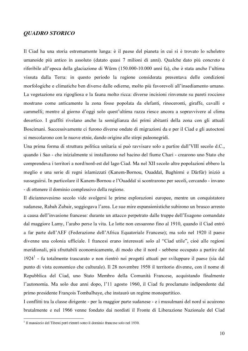 Anteprima della tesi: I Toubou del Ciad, "razza fossile vivente": valutazioni sul turismo etnologico esistente e potenziale, Pagina 10