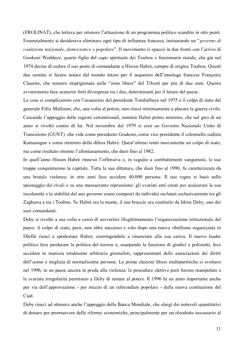 Anteprima della tesi: I Toubou del Ciad, "razza fossile vivente": valutazioni sul turismo etnologico esistente e potenziale, Pagina 11