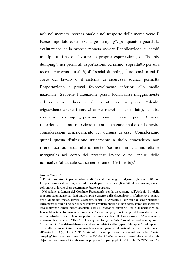 Anteprima della tesi: Il dumping e l'antidumping nell'Organizzazione Mondiale del Commercio, Pagina 2