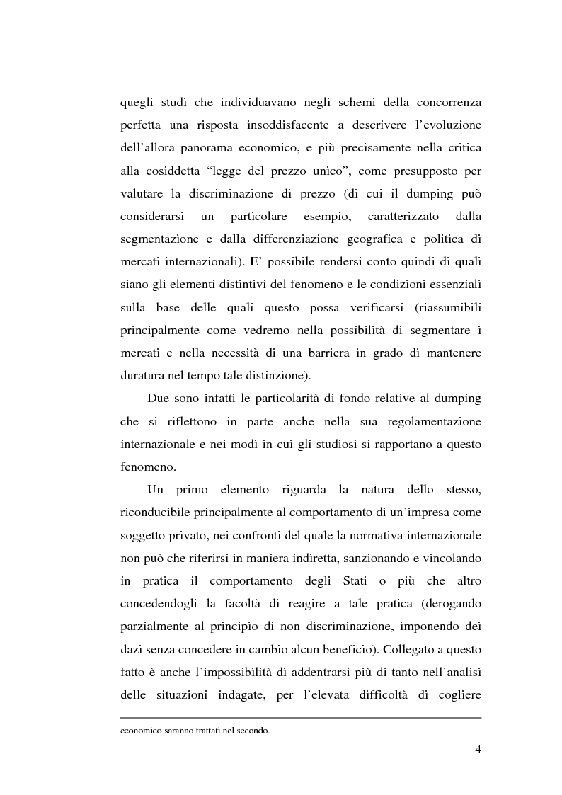 Anteprima della tesi: Il dumping e l'antidumping nell'Organizzazione Mondiale del Commercio, Pagina 4