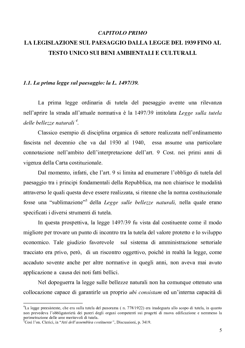 Anteprima della tesi: La Tutela del Paesaggio, Pagina 5