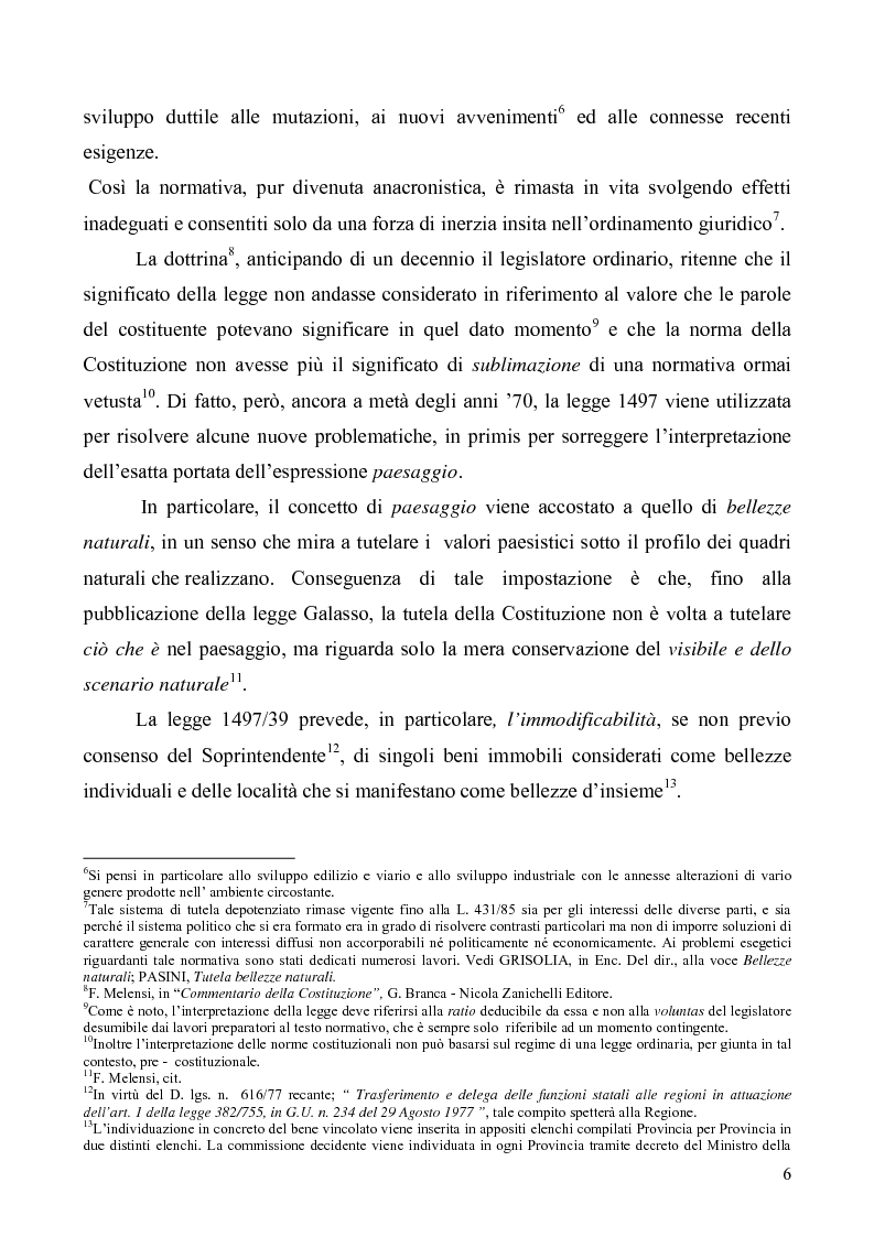 Anteprima della tesi: La Tutela del Paesaggio, Pagina 6