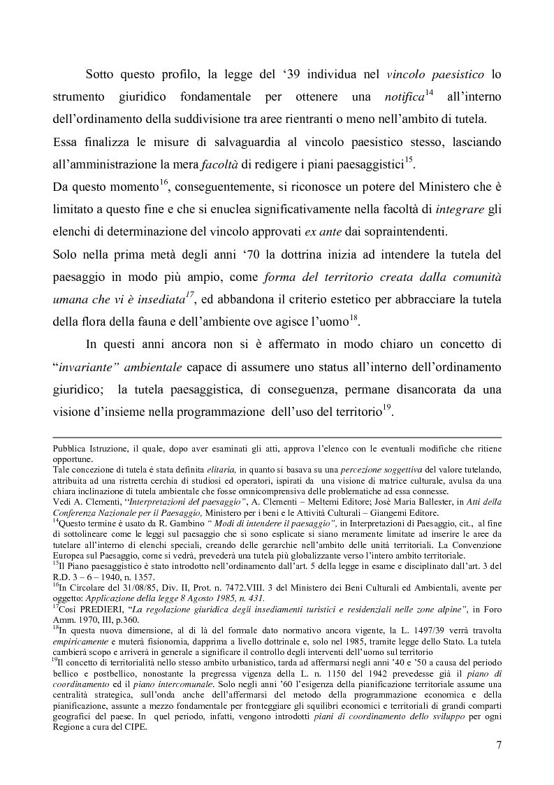 Anteprima della tesi: La Tutela del Paesaggio, Pagina 7