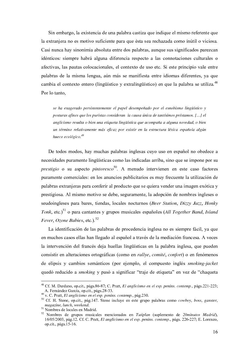 Anteprima della tesi: La influencia de la lengua inglesa en el español contemporáneo, Pagina 15