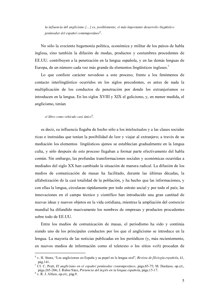 Anteprima della tesi: La influencia de la lengua inglesa en el español contemporáneo, Pagina 4