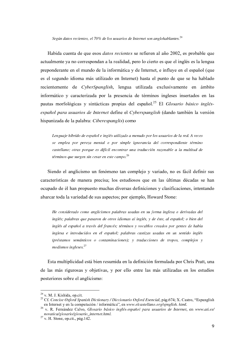 Anteprima della tesi: La influencia de la lengua inglesa en el español contemporáneo, Pagina 8