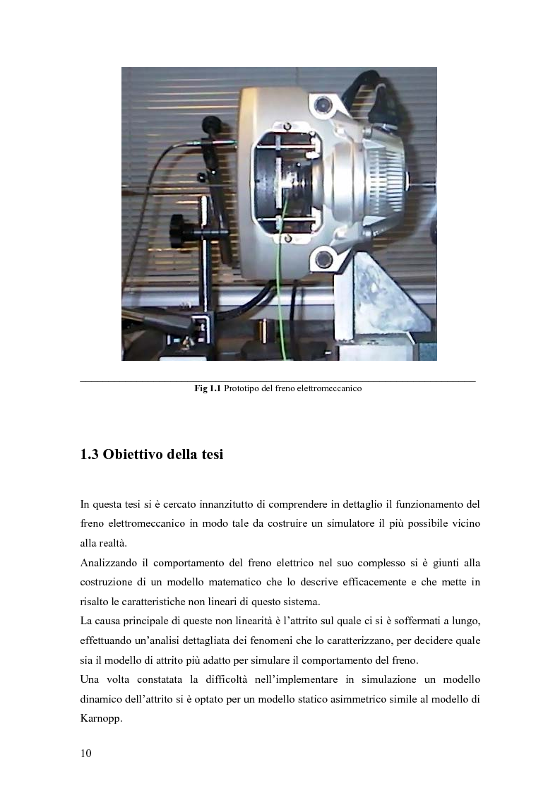 Anteprima della tesi: Modellistica e controllo di un freno elettromeccanico, Pagina 4