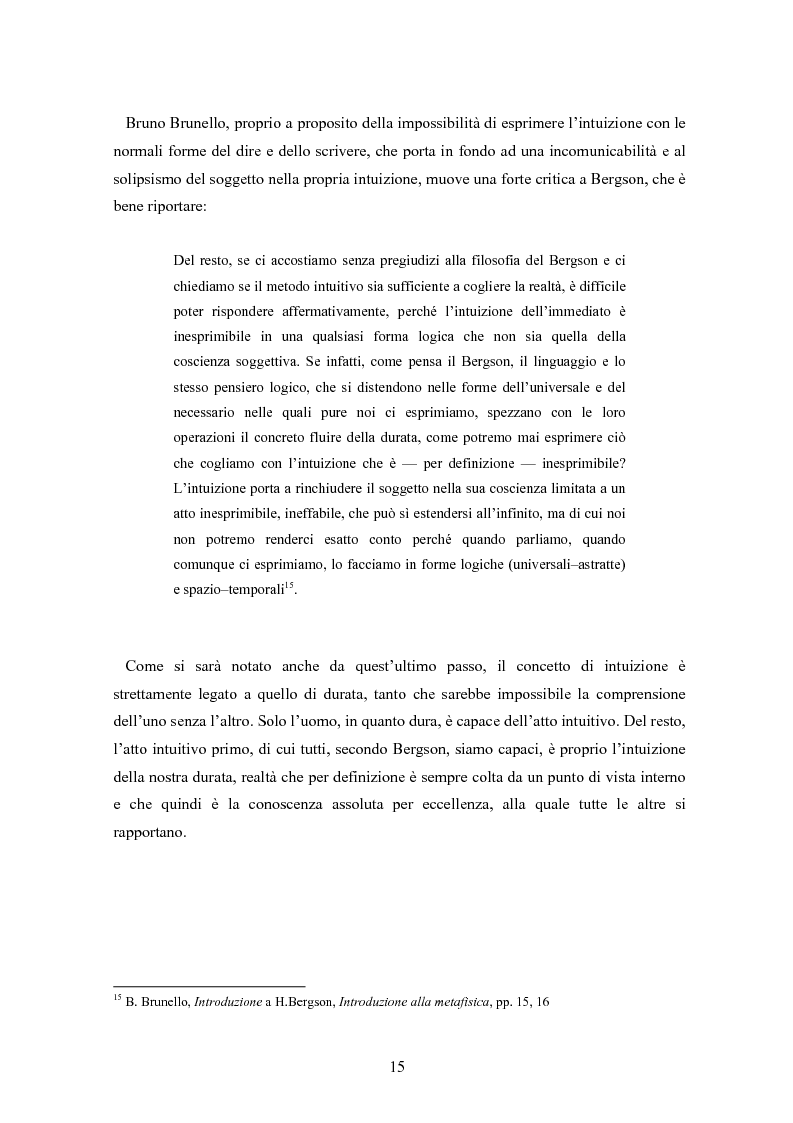 Anteprima della tesi: Bergson e Lévinas: emozione creatrice ed alterità, Pagina 11