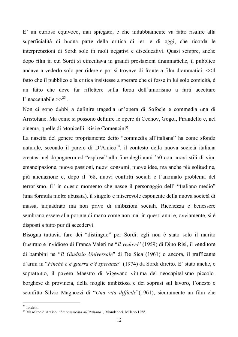 Anteprima della tesi: Tre personaggi etici del cinema di Alberto Sordi: Il vigile, Una vita difficile, Il commissario, Pagina 9