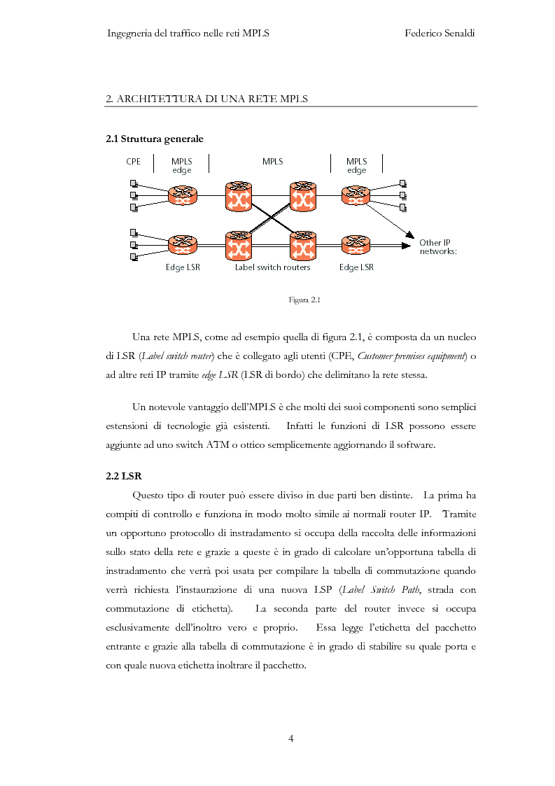 Anteprima della tesi: Ingegneria del traffico nelle reti MPLS, Pagina 4