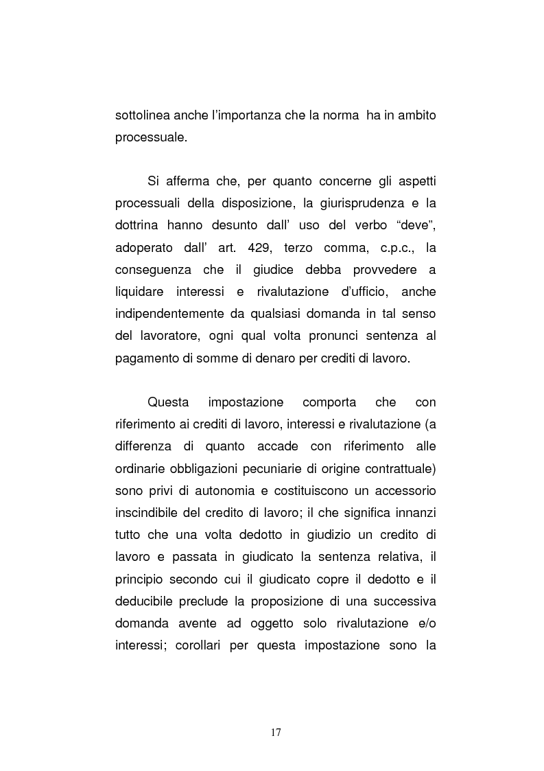 Anteprima della tesi: L'art. 429, terzo comma, c.p.c. , nella legislazione e nella giurisprudenza più recenti, Pagina 11