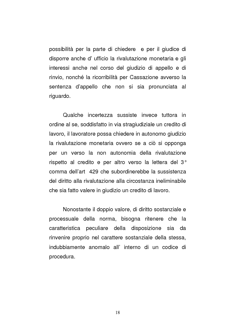 Anteprima della tesi: L'art. 429, terzo comma, c.p.c. , nella legislazione e nella giurisprudenza più recenti, Pagina 12