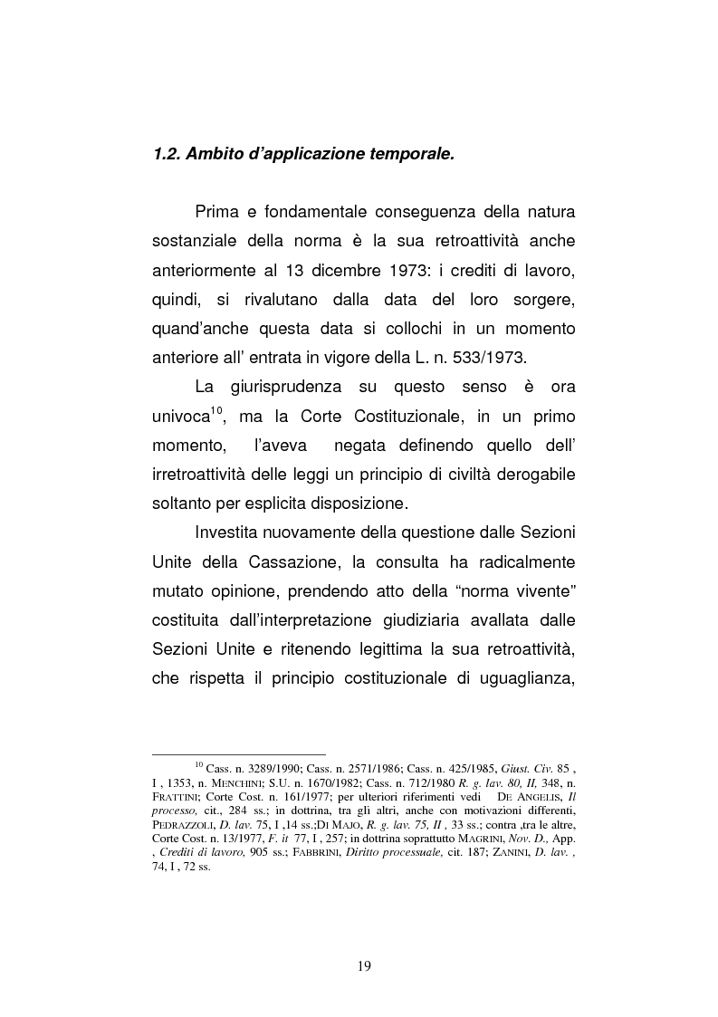 Anteprima della tesi: L'art. 429, terzo comma, c.p.c. , nella legislazione e nella giurisprudenza più recenti, Pagina 13