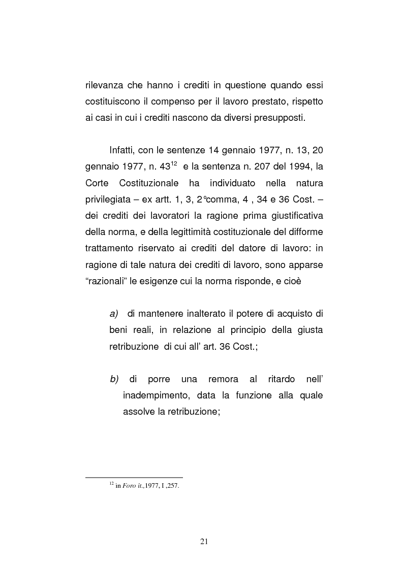 Anteprima della tesi: L'art. 429, terzo comma, c.p.c. , nella legislazione e nella giurisprudenza più recenti, Pagina 15
