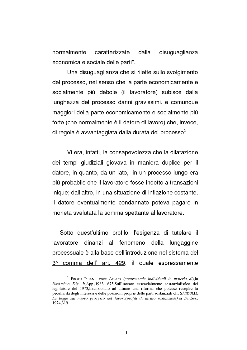 Anteprima della tesi: L'art. 429, terzo comma, c.p.c. , nella legislazione e nella giurisprudenza più recenti, Pagina 5