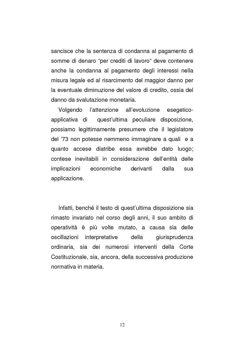 Anteprima della tesi: L'art. 429, terzo comma, c.p.c. , nella legislazione e nella giurisprudenza più recenti, Pagina 6