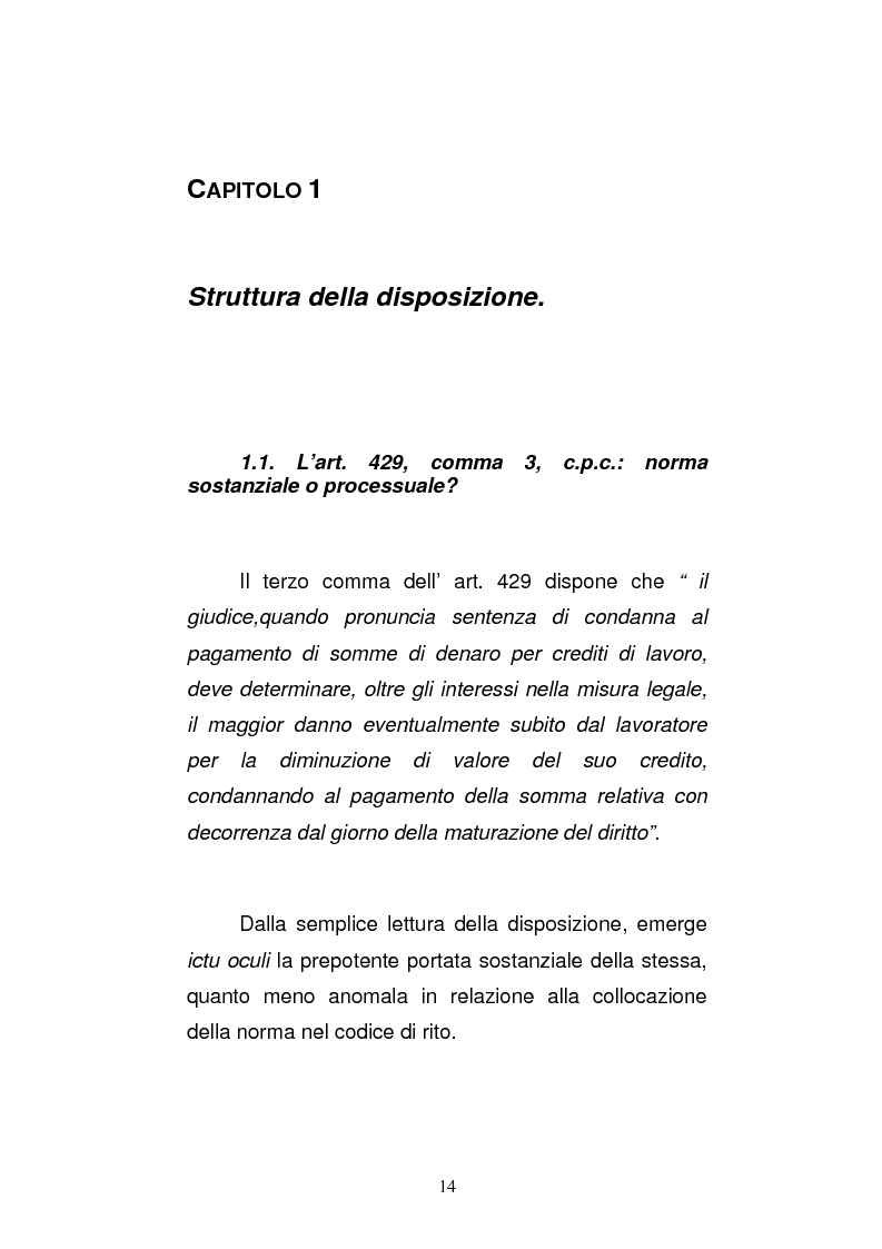 Anteprima della tesi: L'art. 429, terzo comma, c.p.c. , nella legislazione e nella giurisprudenza più recenti, Pagina 8