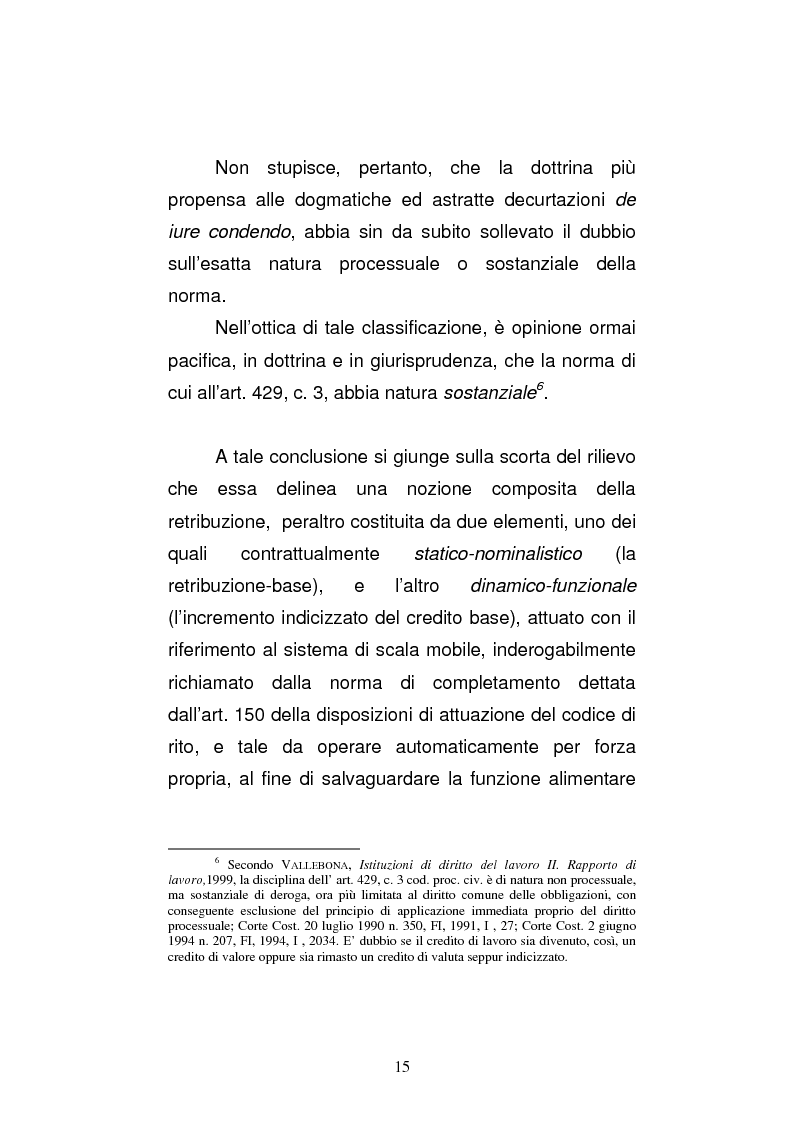 Anteprima della tesi: L'art. 429, terzo comma, c.p.c. , nella legislazione e nella giurisprudenza più recenti, Pagina 9