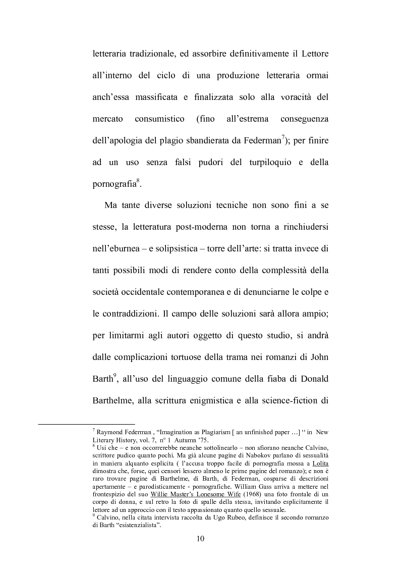 Anteprima della tesi: Destini incrociati: Italo Calvino e gli scrittori americani postmodern, Pagina 10