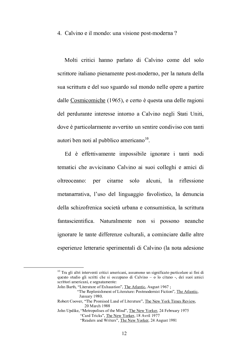 Anteprima della tesi: Destini incrociati: Italo Calvino e gli scrittori americani postmodern, Pagina 12