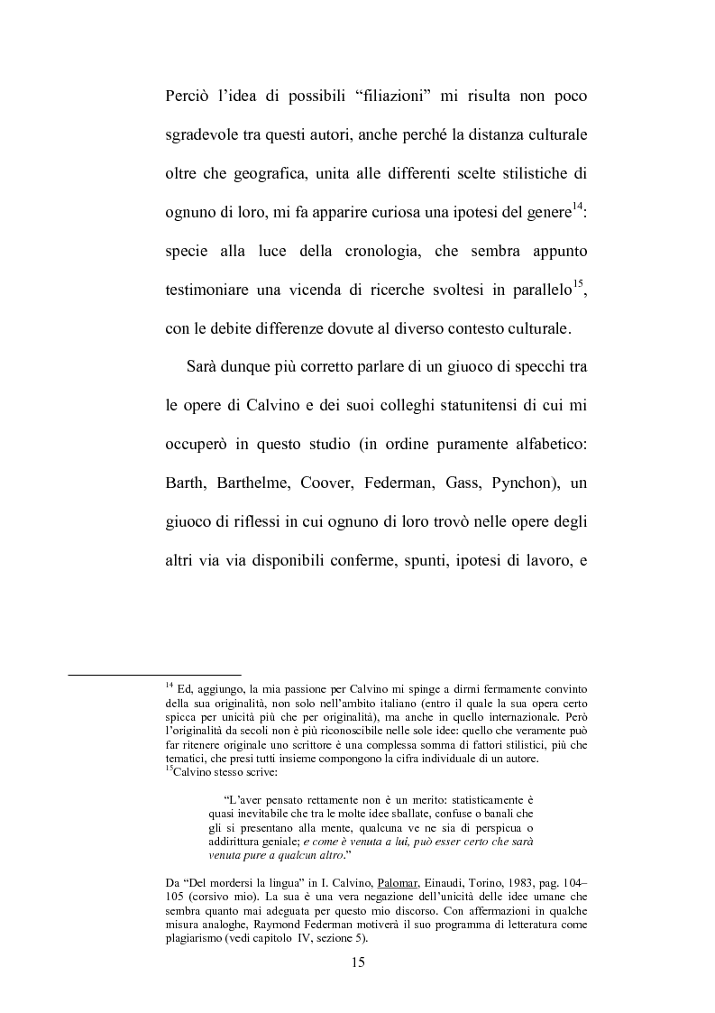 Anteprima della tesi: Destini incrociati: Italo Calvino e gli scrittori americani postmodern, Pagina 15