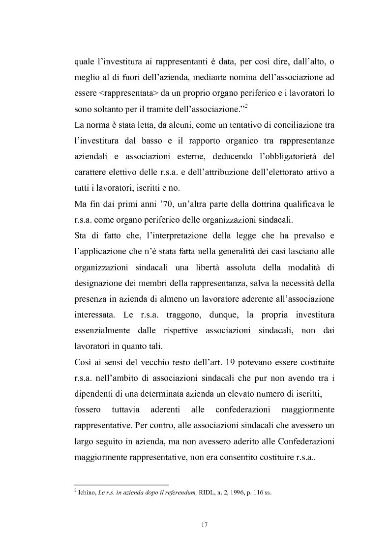 Anteprima della tesi: Le rappresentanze sindacali unitarie nel lavoro privato e pubblico, Pagina 10