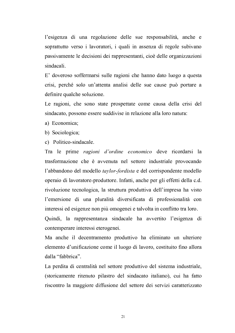 Anteprima della tesi: Le rappresentanze sindacali unitarie nel lavoro privato e pubblico, Pagina 14