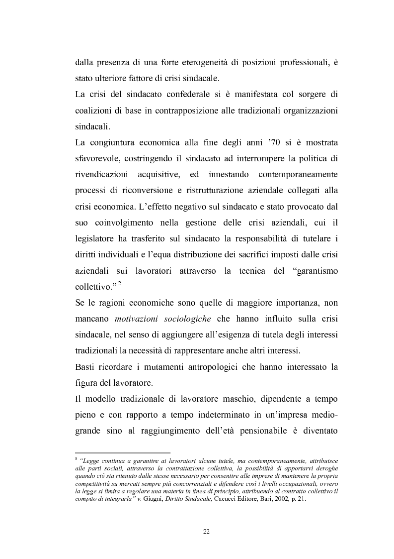Anteprima della tesi: Le rappresentanze sindacali unitarie nel lavoro privato e pubblico, Pagina 15