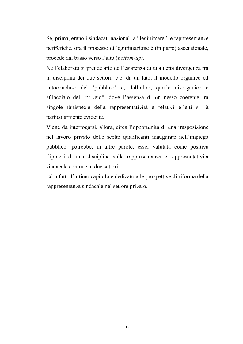 Anteprima della tesi: Le rappresentanze sindacali unitarie nel lavoro privato e pubblico, Pagina 6