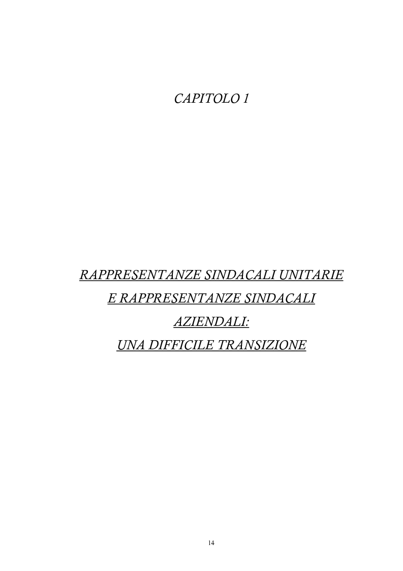 Anteprima della tesi: Le rappresentanze sindacali unitarie nel lavoro privato e pubblico, Pagina 7