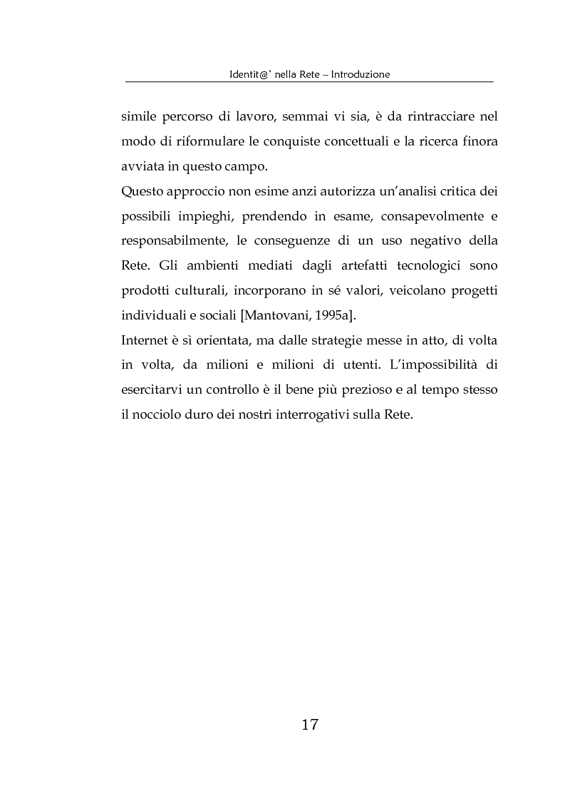 Anteprima della tesi: Identità nella Rete. Per una psicologia della comunicazione mediata dal computer, Pagina 14