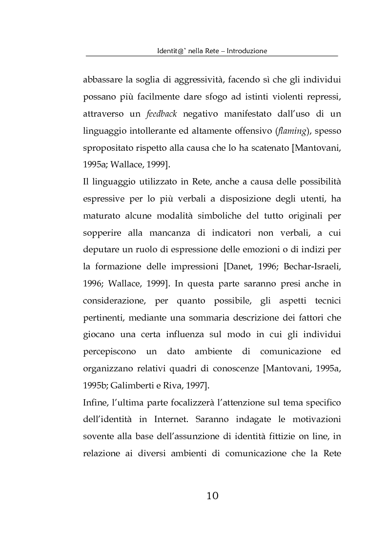 Anteprima della tesi: Identità nella Rete. Per una psicologia della comunicazione mediata dal computer, Pagina 7