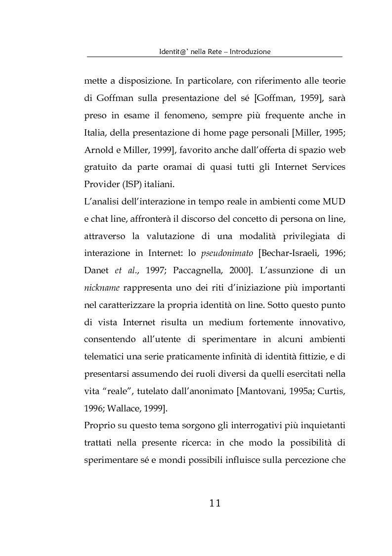 Anteprima della tesi: Identità nella Rete. Per una psicologia della comunicazione mediata dal computer, Pagina 8
