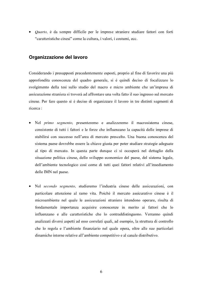 Anteprima della tesi: Situazione del mercato assicurativo cinese: ramo vita, Pagina 6