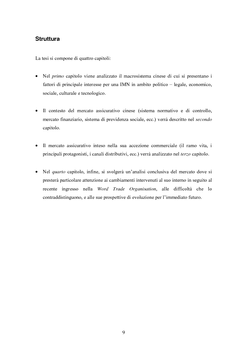 Anteprima della tesi: Situazione del mercato assicurativo cinese: ramo vita, Pagina 9