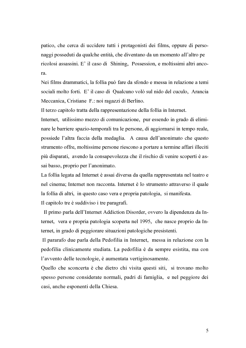Anteprima della tesi: La rappresentazione della follia dal teatro alla comunicazione multimediale, Pagina 3