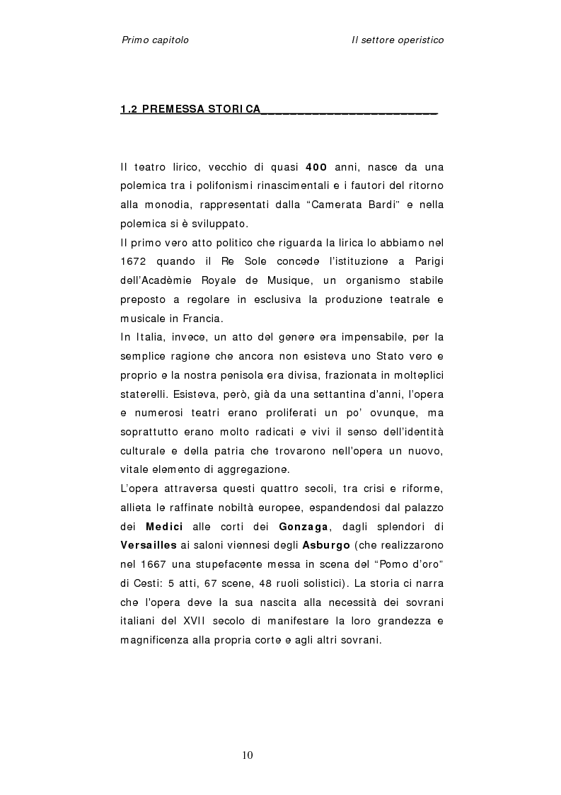 Anteprima della tesi: Dinamiche organizzative e gestionali nei teatri lirici italiani: il caso Fondazione Arena, Pagina 10