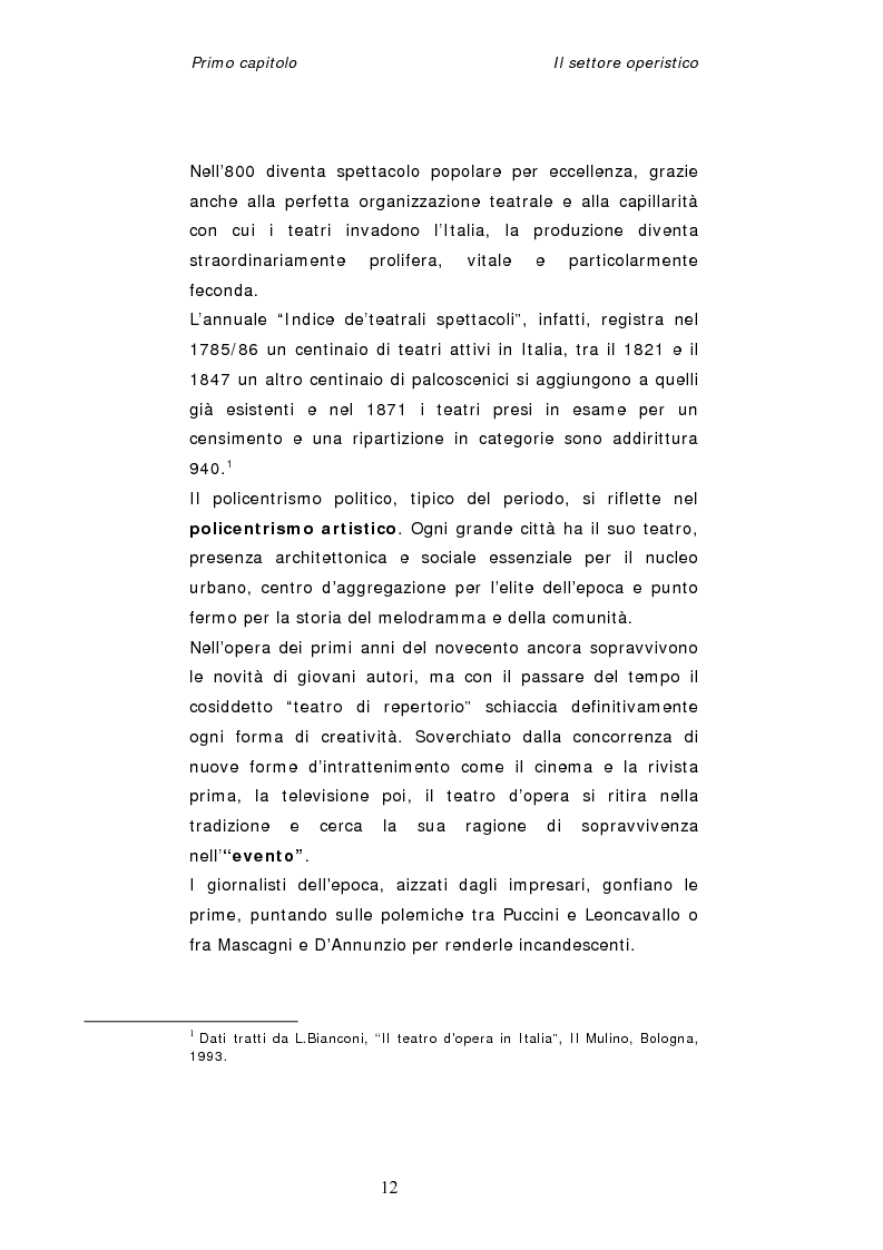 Anteprima della tesi: Dinamiche organizzative e gestionali nei teatri lirici italiani: il caso Fondazione Arena, Pagina 12