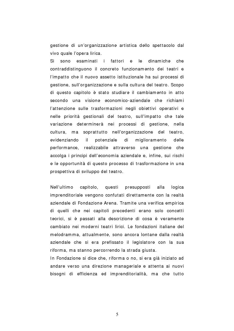 Anteprima della tesi: Dinamiche organizzative e gestionali nei teatri lirici italiani: il caso Fondazione Arena, Pagina 5