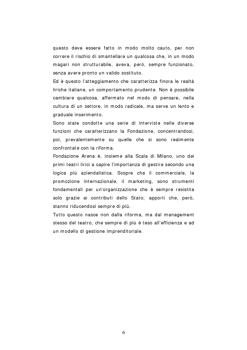 Anteprima della tesi: Dinamiche organizzative e gestionali nei teatri lirici italiani: il caso Fondazione Arena, Pagina 6