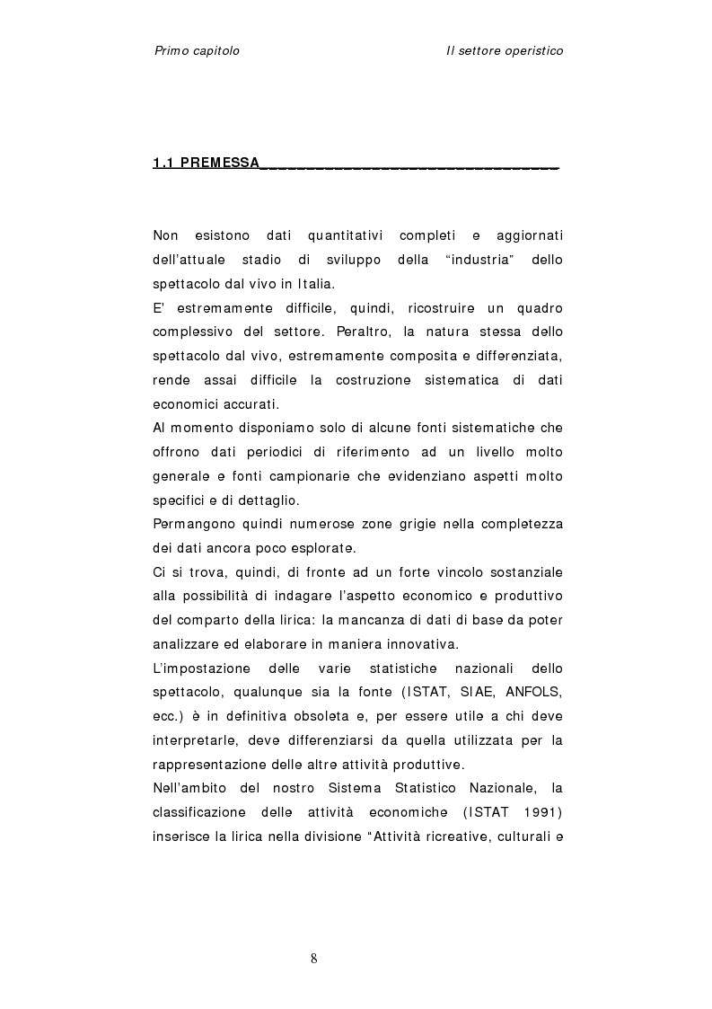 Anteprima della tesi: Dinamiche organizzative e gestionali nei teatri lirici italiani: il caso Fondazione Arena, Pagina 8