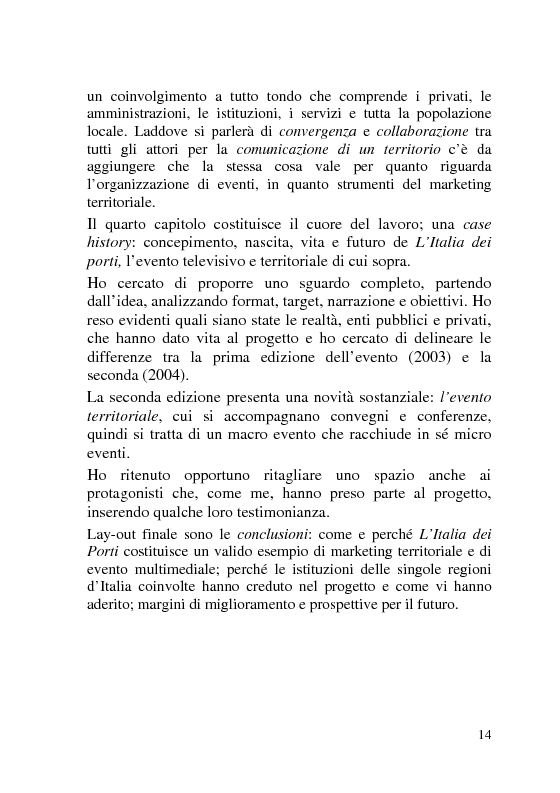 Anteprima della tesi: L'Italia dei Porti: tra evento televisivo e marketing territoriale, Pagina 5