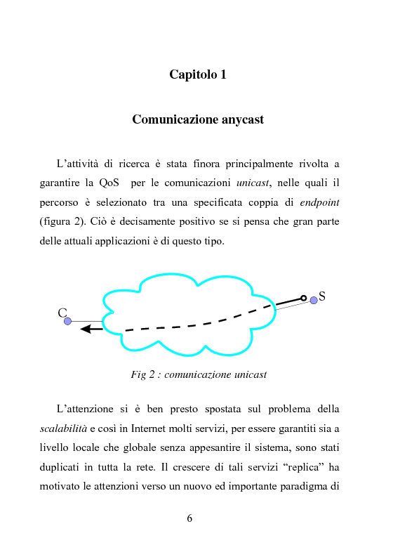 Anteprima della tesi: Architettura DiffServ per comunicazione anycast con QoS, Pagina 3