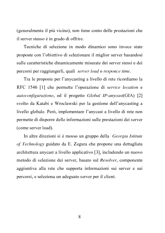 Anteprima della tesi: Architettura DiffServ per comunicazione anycast con QoS, Pagina 5
